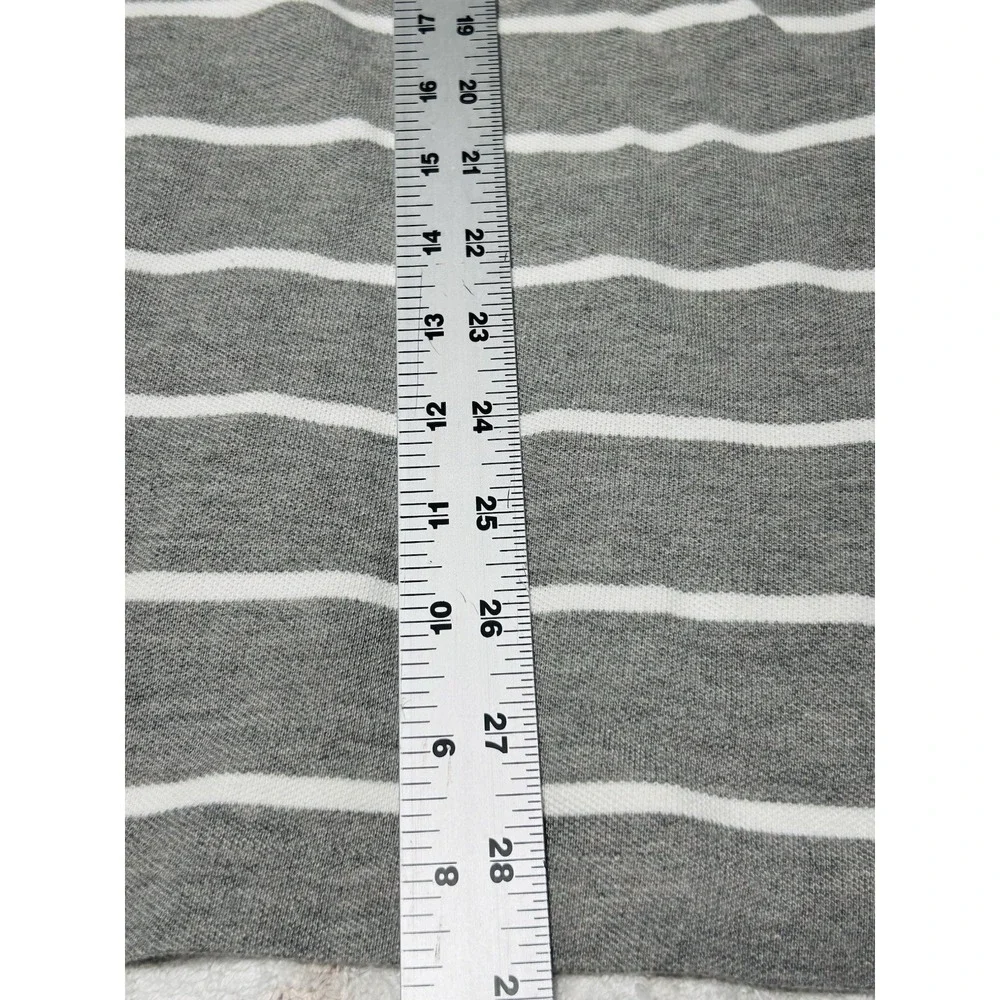 Polo Ralph Lauren Men's 2XL Grey White Striped Mesh Polo Short Sleeve Pristine